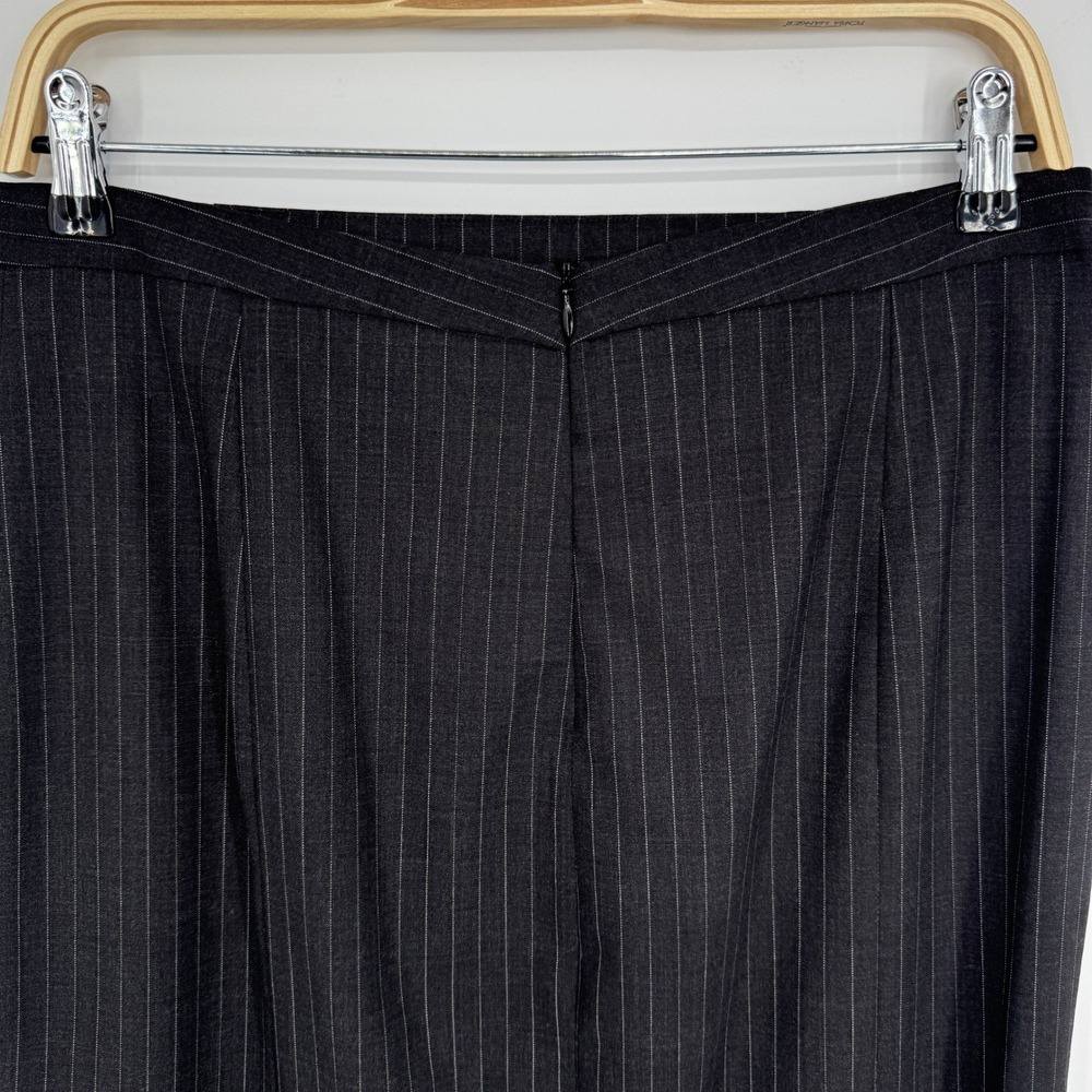 MM.LaFleur Pinstripe Skirt Suit Set 8 Charcoal Grey Wool Career Workwear Office - Picture 12 of 14